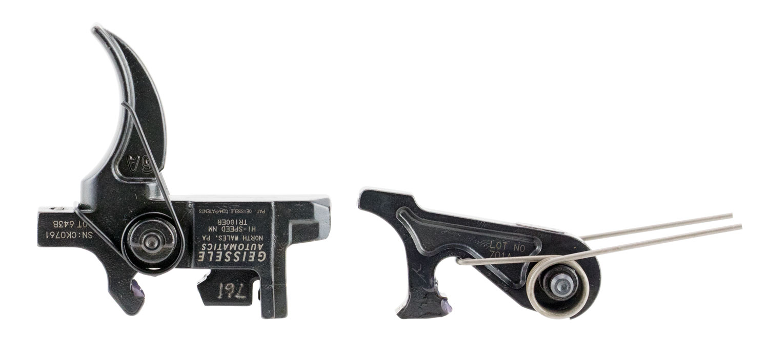 HI-SPEED NATIONAL MATCH TRIGGER SETHi-Speed National Match Trigger Set AR-15/AR-10 - 2 Stage - Curved - Mil-Spec -1st Stage Weight Range 2.75 - 3 lbs - 2nd Stage Weight Range: 1.5 - 1.75 lbs - Total Pull Weight Range:  4.25 - 4.75 lbsotal Pull Weight Range:  4.25 - 4.75 lbs