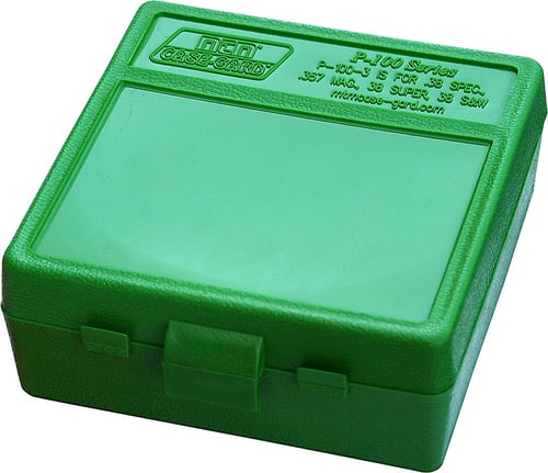 MTM AMMO BOX 100 RD FLIP-TOP 38 - 357 GREEN