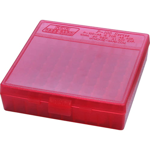 MTM P-100-45-29 Case-Gard Ammo Box 100 Round Flip-Top 40 10mm 45 ACP