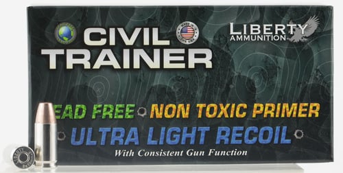 Liberty Ammunition LATR9048 Civil Trainer 9mm Luger 65 GR  50 Bx/ 10 Cs