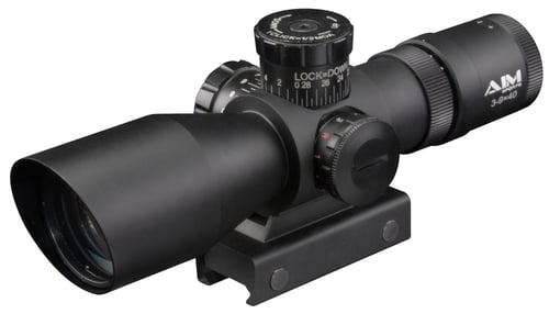 Aim Sports JT2SDH3940G Titan Compact Black Anodized 3-9x 40mm 30mm Tube Tri-Illuminated 3/4 Circle Dot Reticle