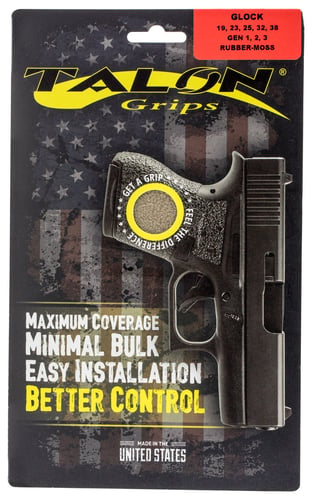 Talon Grips 104M Adhesive Grip  Compatible w/Glock Gen1-3 19/23/25/32/38, Moss Textured Rubber