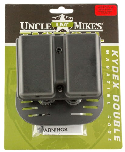 Uncle Mikes 51372 Kydex Double Mag Case Double Black Kydex Paddle Belts 1.75