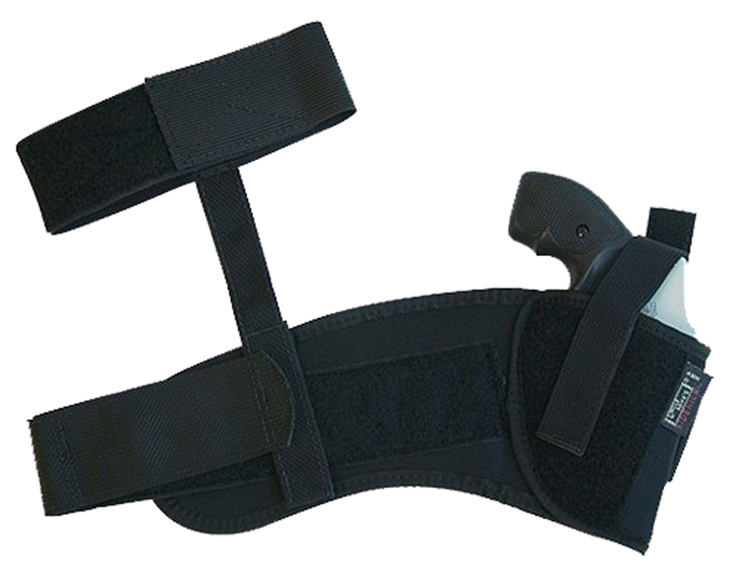 Uncle Mikes 88161 Ankle Holster Ankle Size 16 Black Kodra Nylon Velcro Fits Med/Lg Semi-Auto Fits 3.25-3.75