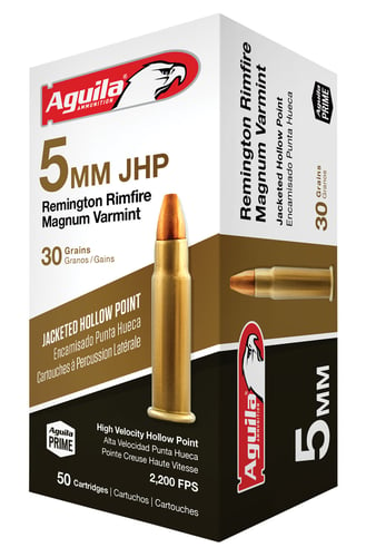 Aguila 1B222406 Target & Range Rimfire 5mm Rem Rimfire Mag 30 gr Jacketed Hollow Point 50 Per Box/ 20 Case