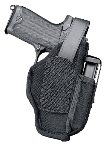 Uncle Mikes 70010 Sidekick Hip Holster IWB/OWB Size 01 Black Kodra Nylon Belt Clip Fits Medium Autos Fits 3-4