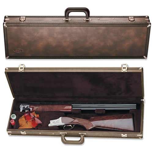 Browning 142840 Traditional Over/Under Shotgun Case made of Wood with Vinyl Covering & Trim, Brown Finish, Brass Accents, Fleece Lining & Latches 31.75