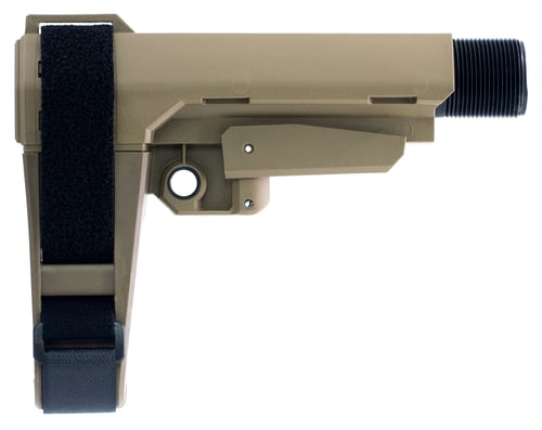 SB Tactical SBA3-02-SB SBA3 Brace 6 Position Flat Dark Earth Synthetic with Carbine Receiver Extension, 6.75