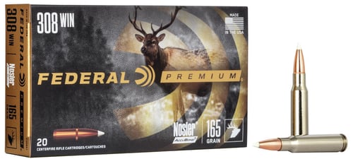 Federal P308A1 Premium  308 Win 165 gr 2700 fps Nosler AccuBond 20 Bx/10 Cs