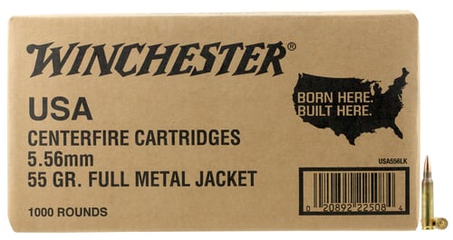 Winchester Ammo WM1931000 USA  5.56x45mm NATO 55 gr Full Metal Jacket 1000rds/ Sold by Case