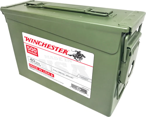 Winchester Ammo USA40AC USA  40 S&W 165 gr Full Metal Jacket (FMJ) 500 Bx/1 Cs (Ammo Can)