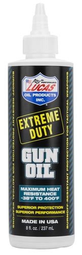 Lucas Oil 10870 Extreme Duty Gun Oil Against Heat, Friction, Wear 8 oz Squeeze Bottle