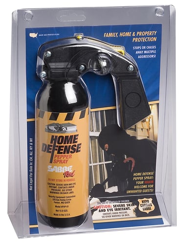 Sabre Red Home Defense Pepper Gel  <br>  Black with Wall Mount 13 oz.