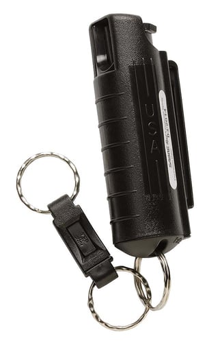 Sabre Red Keychain Pepper Spray  <br>  Black Hardcase with Quick Release Key Ring