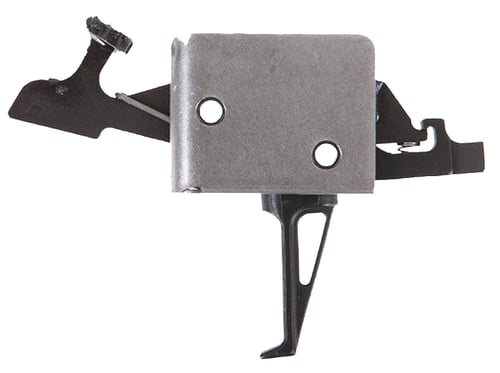 CMC Triggers 92504 Drop-In  Two-Stage Flat Trigger with 2 lbs Draw Weight & Black/Silver Finish for AR-15/AR-10