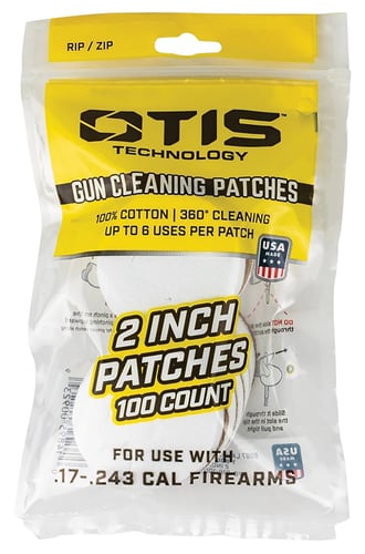 Otis Small Caliber Cleaning Patches  <br>  2 in. 100 pk.