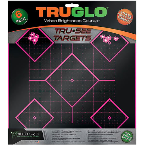 TruGlo TruSee Splatter 5-Diamond Target  <br>  Pink 12x12 6 pk.