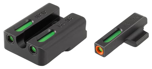 TruGlo TG13HP1PC TFX Pro  Black | Green Tritium & Fiber Optic Orange Outline Front Sight Green Tritium & Fiber Optic Rear Sight