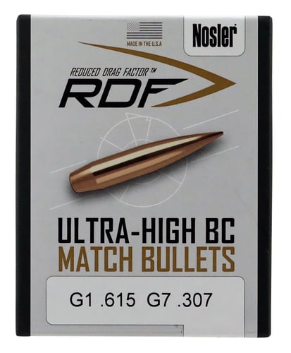 Nosler 53505 RDF Match 6.5 Creedmoor .264 130 gr Hollow Point Boat Tail/ 100 Per Box