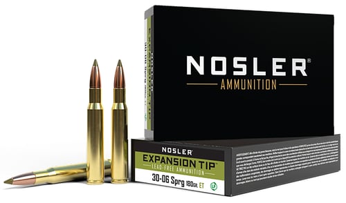 Nosler 40037 E-Tip  30-06 Springfield 180 gr E Tip Lead Free 20 Per Box/ 10 Case