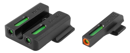 Truglo TG13MP1PC Brite-Site TFX Pro Day/Night Sights S&W M&P Tritium/Fiber Optic Green w/Orange Outline Front U-Notch Green Rear Black