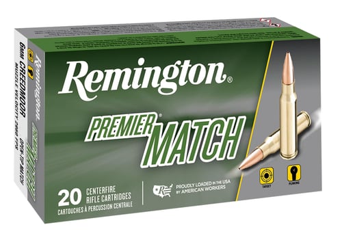 Remington Ammunition 27651 Premier Match 6mm Creedmoor 112 gr Open Tip Match Boat-Tail 20 Bx/ 10 Cs