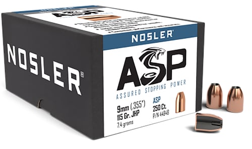 Nosler 44848 Assured Stopping Power  9mm .355 115 gr Jacketed Hollow Point/ 250 Per Box