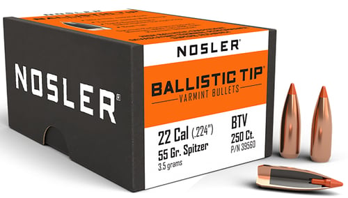 Nosler 39560 Ballistic Tip  22 Cal .224 55 gr Spitzer Point/ 250 Per Box