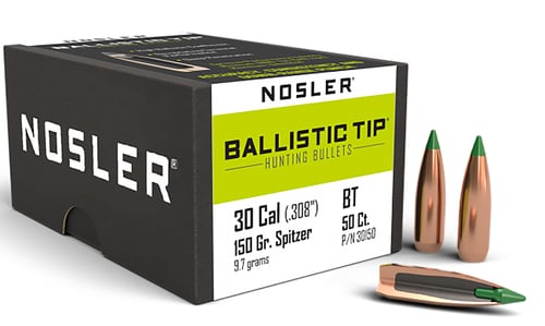 Nosler 30150 Ballistic Tip  30 Caliber .308 150 GR Spitzer/ 50 Per Box