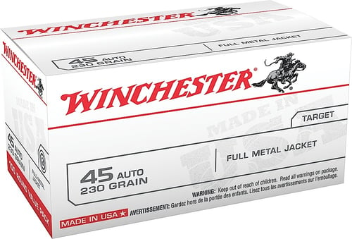 Winchester Ammo USA45AVP USA Value Pack 45 ACP 230 gr Full Metal Jacket 100 Per Box/ 5 Case
