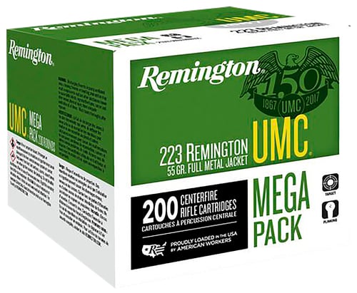Remington L223R3A UMC Rifle Ammo 223 REM, Metal Case, 55 Grains