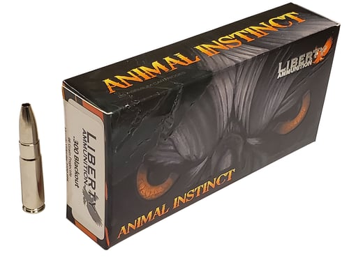 Liberty Ammunition LAHAC300044 Animal Instinct  300 Blackout 96 gr Fragmenting Copper Hollow Point 20 Per Box/ 50 Case