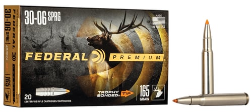 Federal P3006TT2 Premium  30-06 Springfield 165 gr Trophy Bonded Tip 20 Per Box/ 10 Case