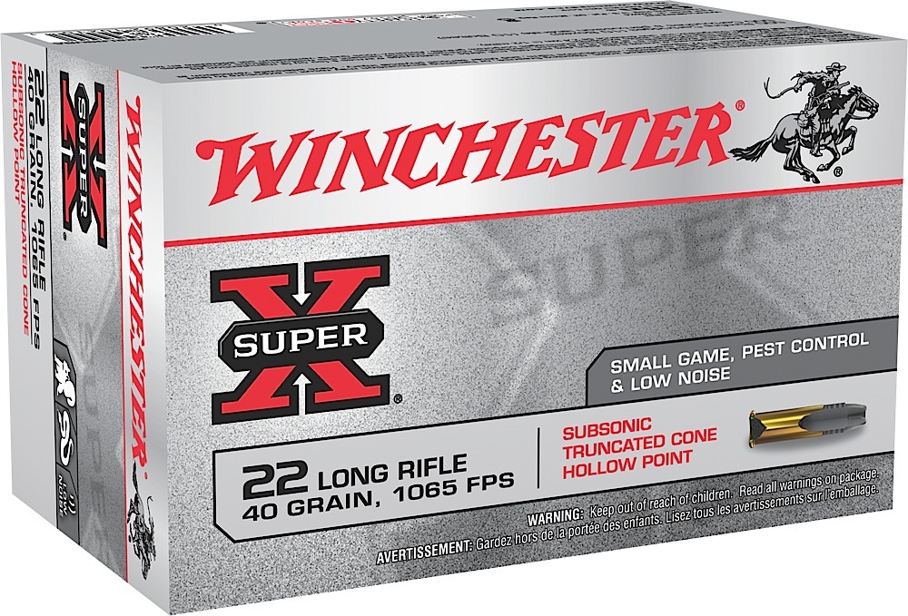 Winchester Ammo X22LRSUBA Super-X 22 Long Rifle 40 GR Truncated Cone Hollow Point 50 Bx/60 Cs