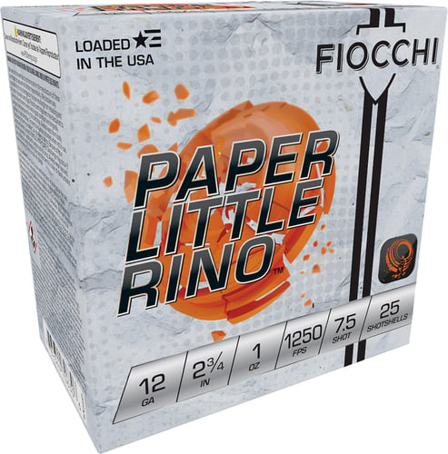 Fiocchi 12FPTX75 Paper Little Rino Extrema 12 Gauge 2.75