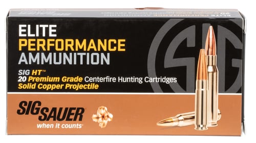 Sig Sauer Elite Hunting Rifle Ammunition 6.5mm Creedmoor 120 gr HT 20/ct