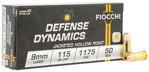 FIOCCHI 9MM LUGER 115GR JHP 50RD 20BX/CS