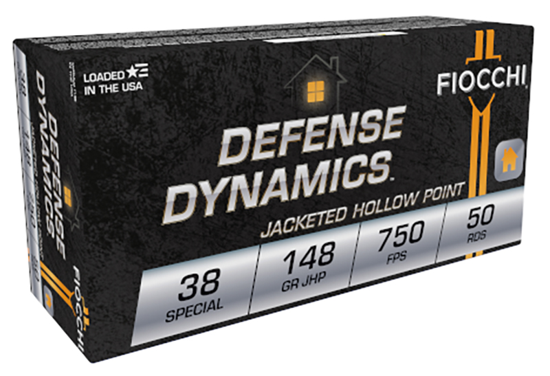 Fiocchi 38E Defense Dynamics  38 Special 148 gr Jacket Hollow Point 50 Per Box/20 Case