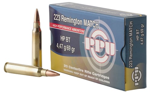 PPU PPM2231 Match  223 Rem 69 gr Hollow Point Boat Tail 20 Per Box/ 50 Case