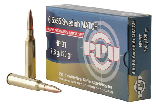 PPU PPM6 Match  6.5x55 Swedish 120 gr Hollow Point Boat Tail 20 Per Box/ 10 Case