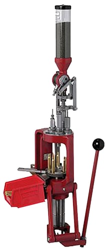 LNL AP RELOADING PRESS W/ EZ-JECTLock-N-Load AP Reloading Press 5-station progressive press - Automatic indexing- Case activated powder drop - Universal case retainer spring - Quick change Lock-N-Load bushing system and metering insertsk-N-Load bushing system and metering inserts