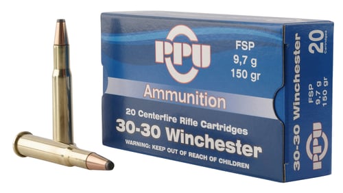 PPU Rifle Ammunition .30-30 Win 150 gr FNSP 2300 fps 20/ct