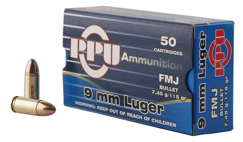 PPU 9MM FMJ 115GR 50/1000