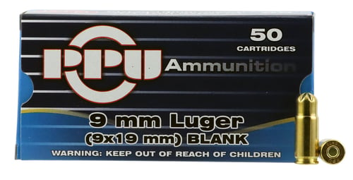 PPU PPB9L Blank Ammo  9mm Luger 50 Per Box/ 20 Case