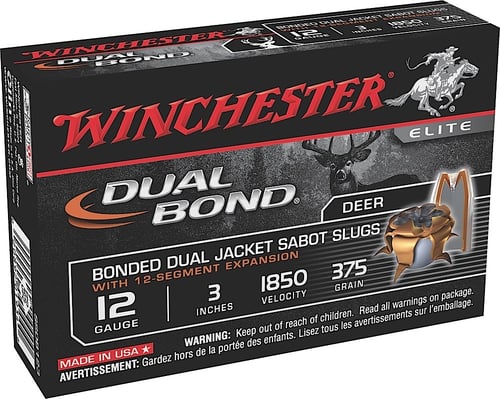 Winchester SSDB123 Elite Dual Bond Sabot Slugs 12 GA, 3 in, 55/64oz
