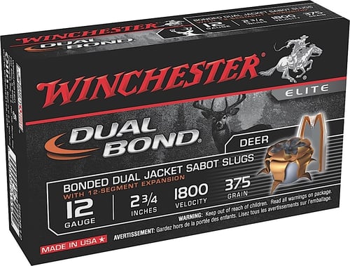Winchester SSDB12 Elite Dual Bond Sabot Slugs 12 GA, 2-3/4 in