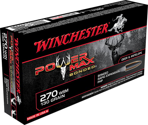 Winchester X2705BP Super-X Rifle Ammo 270 WIN, Power Max Bonded, 130