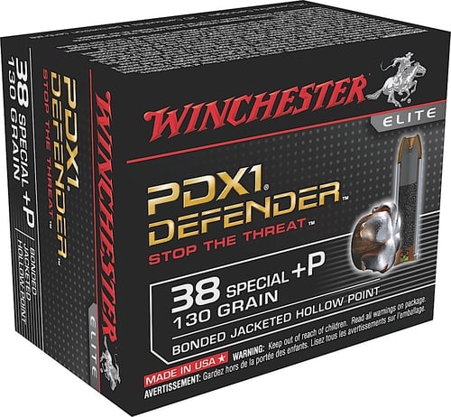 WINCHESTER SUPREME ELITE 38SP +P 130GR PDX1 DEF 20RD 10BX/CS