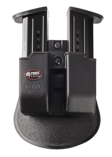 Fobus 6909NDP Double Mag Pouch  Black Polymer Paddle Compatible w/ Double Stack