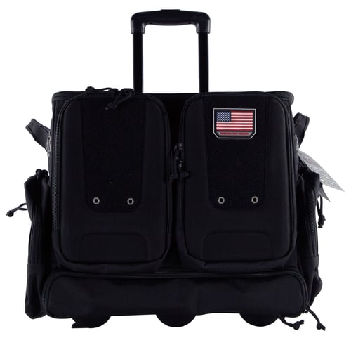 GPS TACTICAL ROLLING RANGE BAG HOLDS 10 HANDGUNS BLACK NYLON